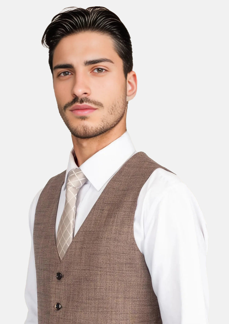 Tawny Brown Hopsack Vest192