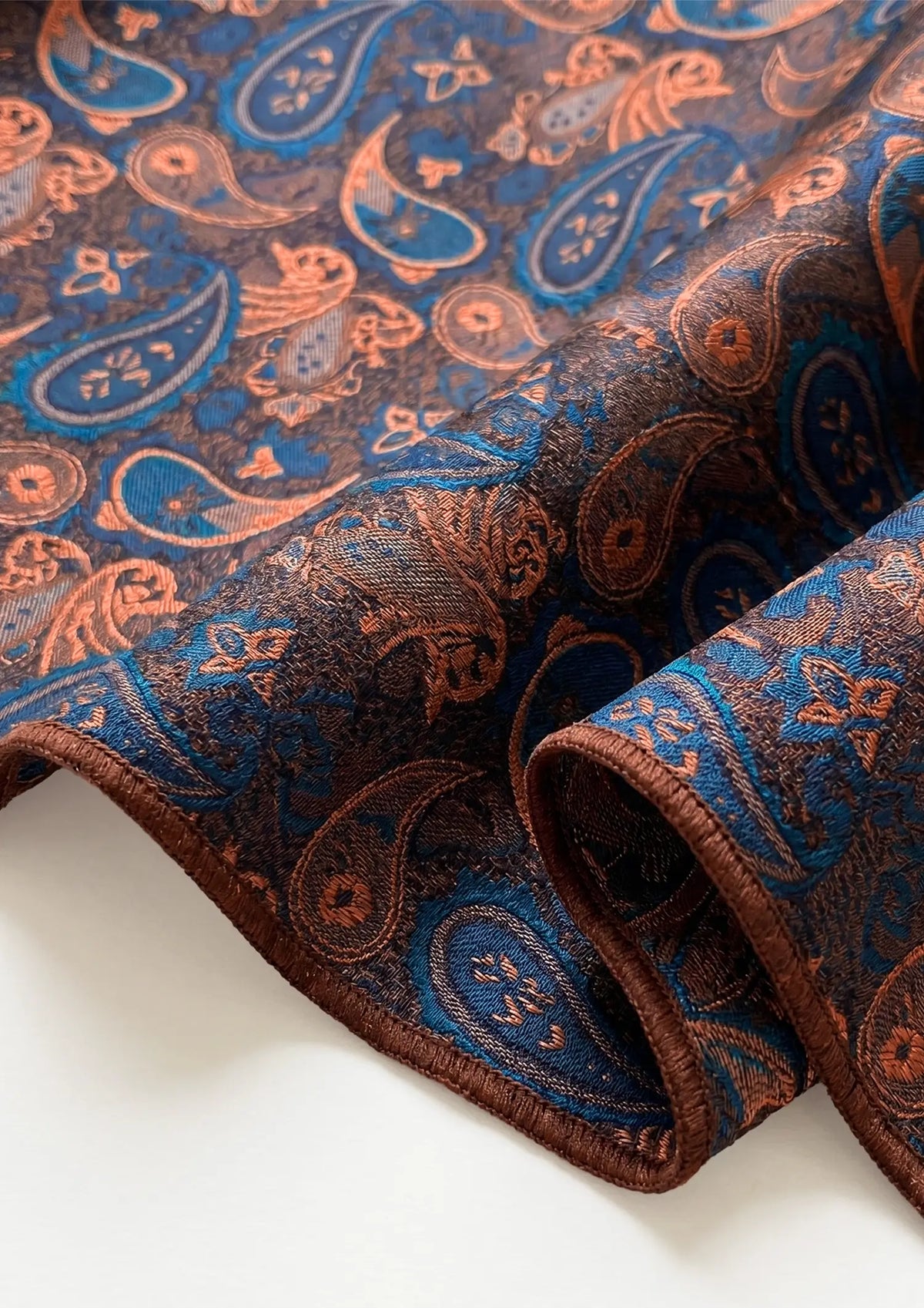 Teal Copper Paisley Pocket Square33