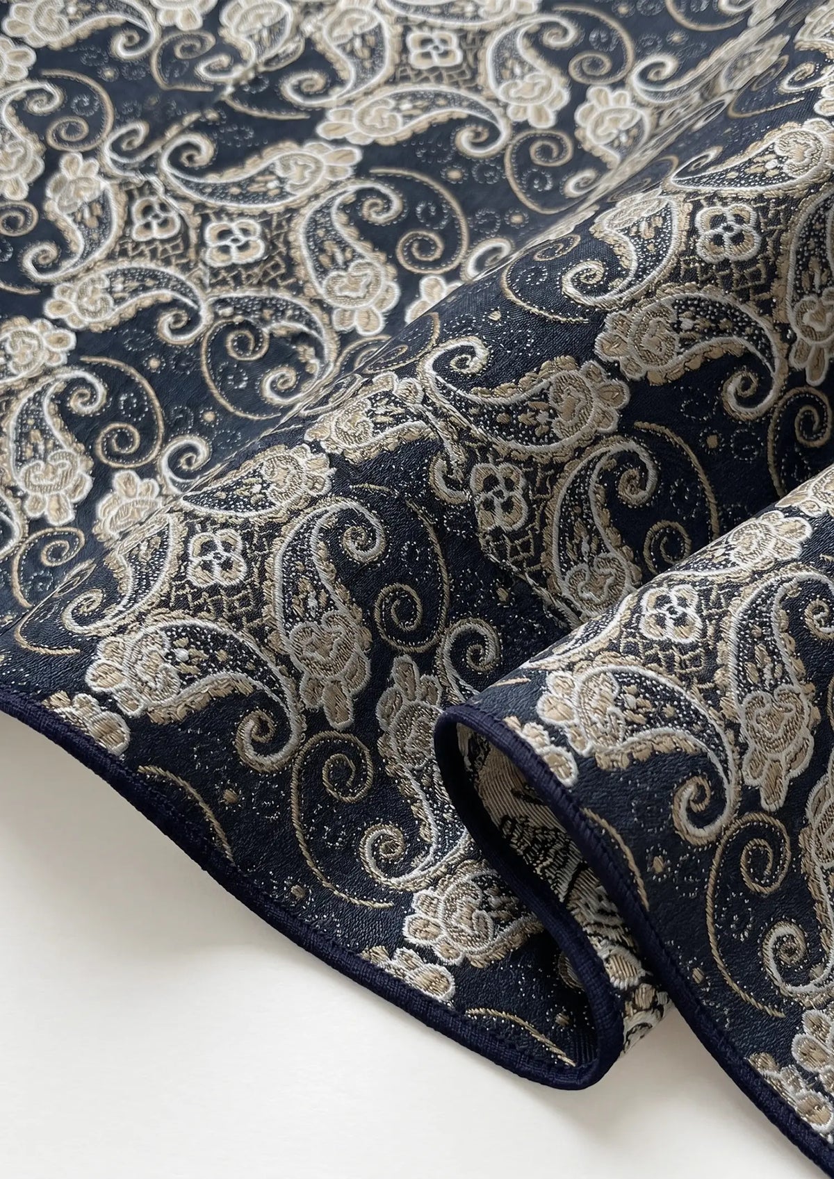 Navy Filigree Pocket Square979