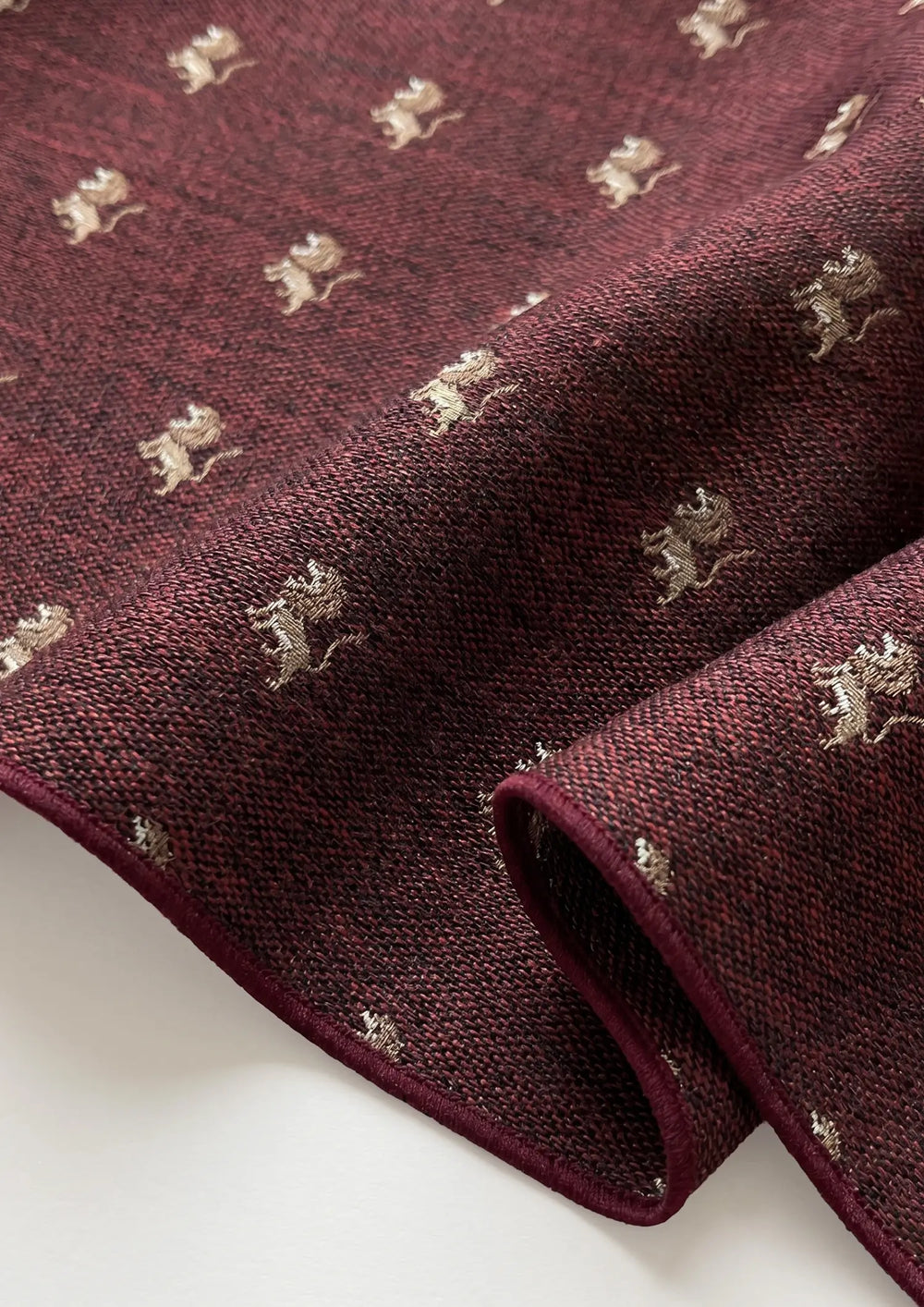 Burgundy Lion Pocket Square757