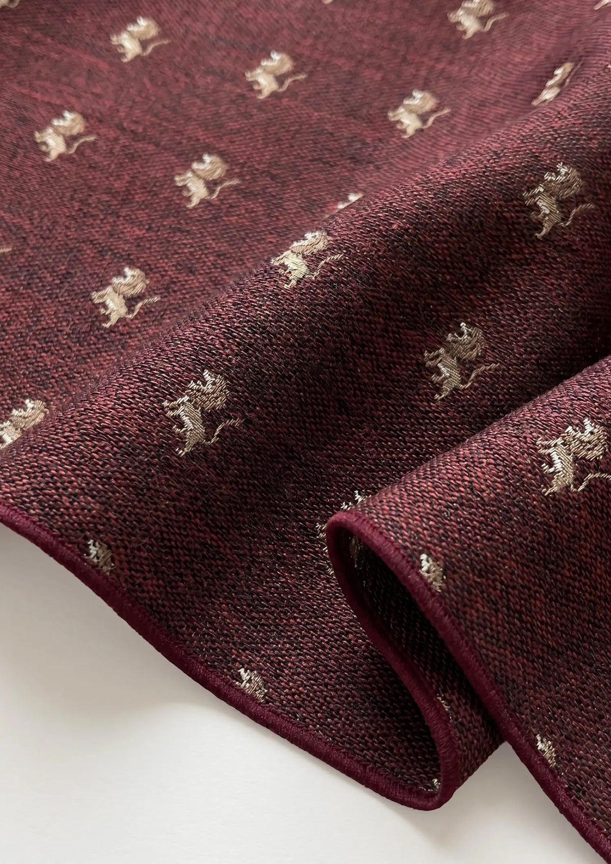 Burgundy Lion Pocket Square329