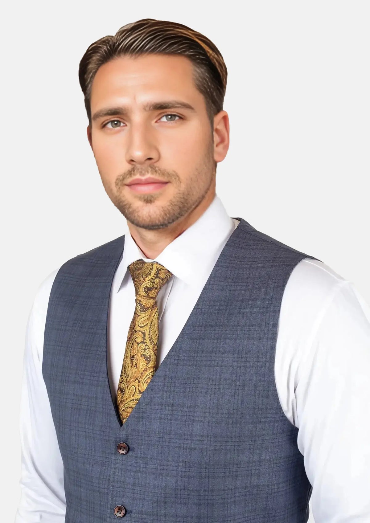 Twilight Blue Plaid Vest249