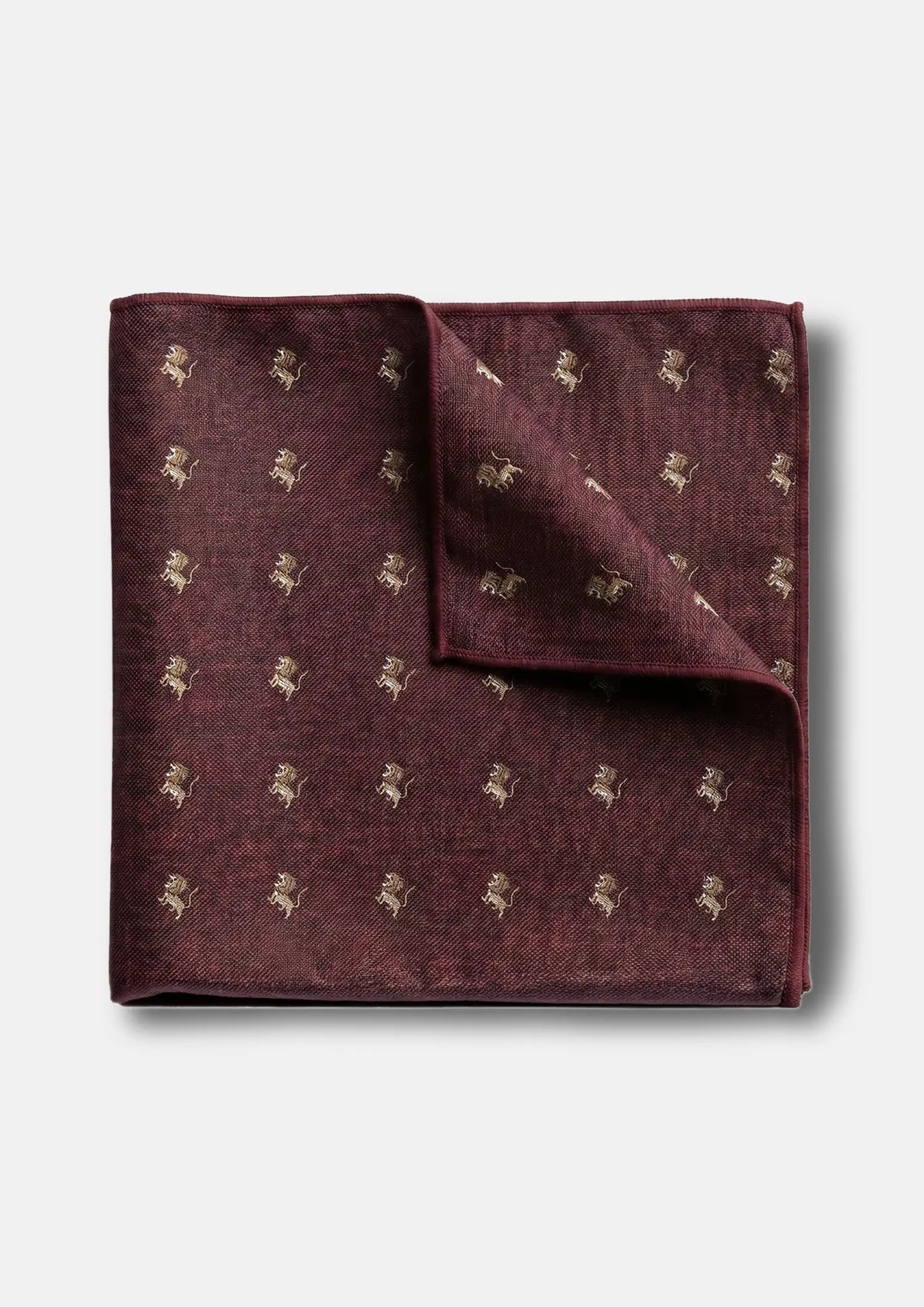 Burgundy Lion Pocket Square623