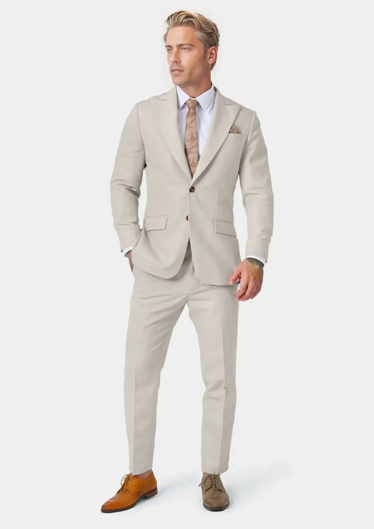Hudson Ivory Cotton Suit822