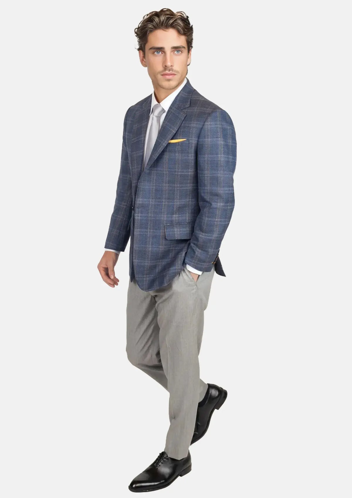 Deep Cobalt Blue Plaid Jacket656