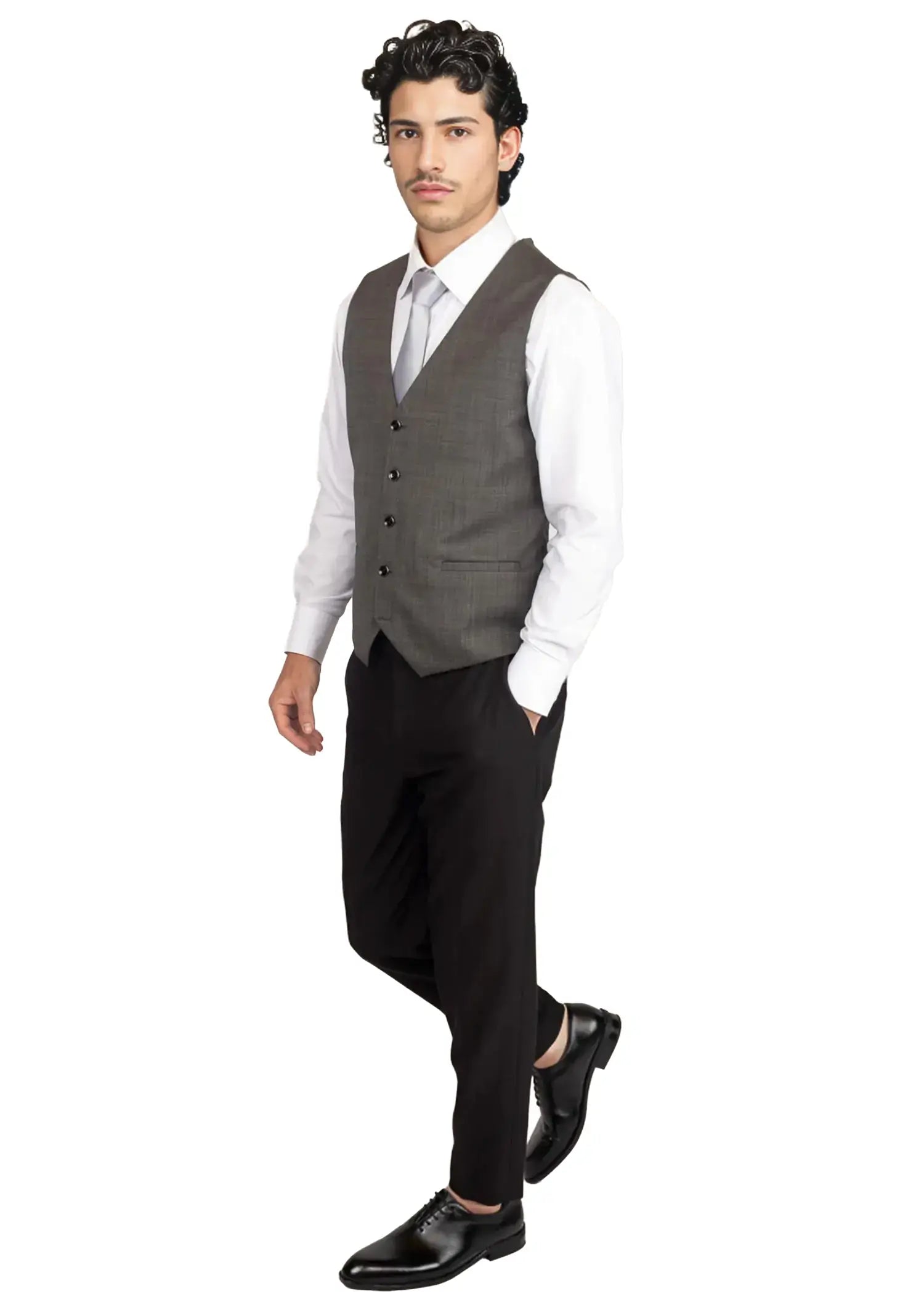 Carbon Grey Pindot Vest885
