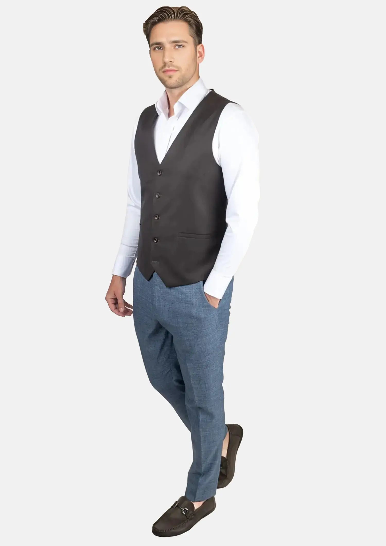 Sable Brown Twill Vest1
