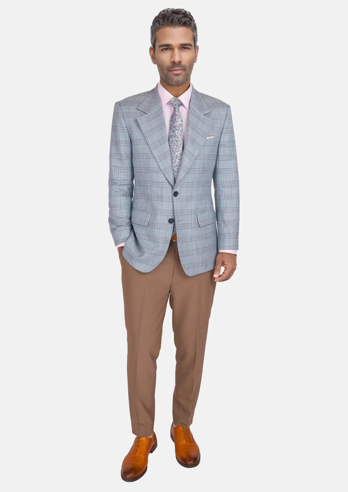 Polo Blue Glen Plaid Bamboo Jacket305