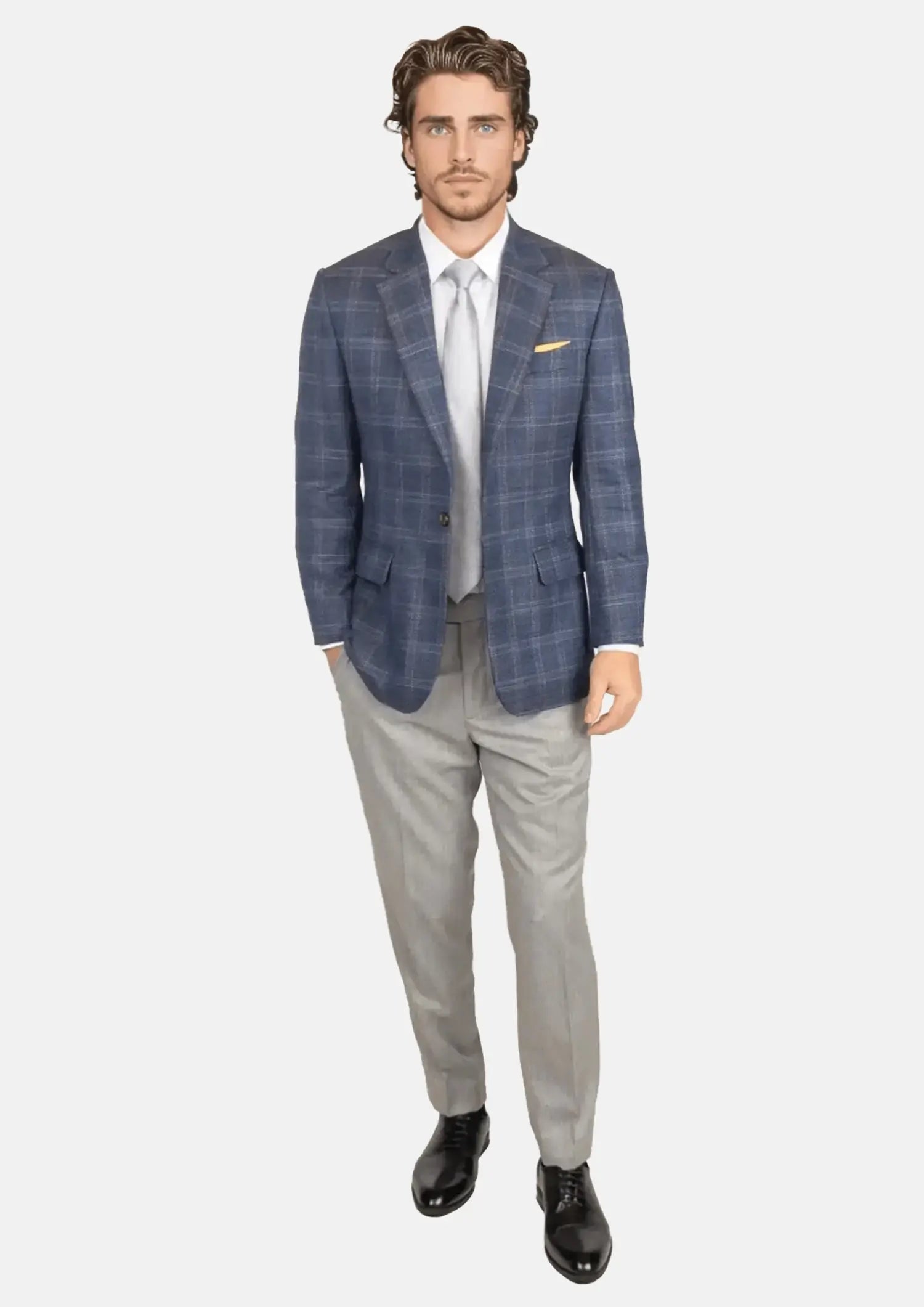 Deep Cobalt Blue Plaid Jacket151