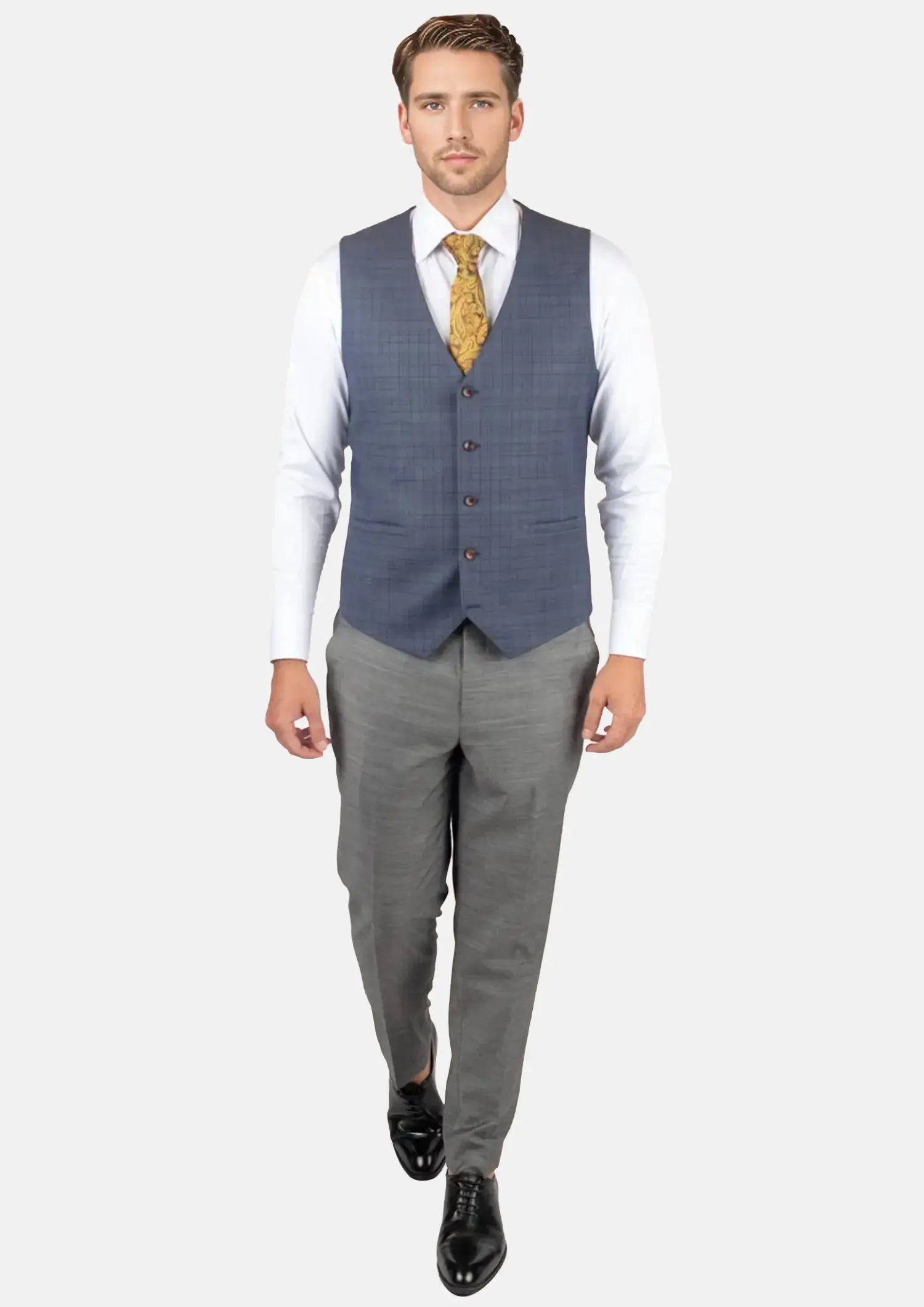Twilight Blue Plaid Vest769