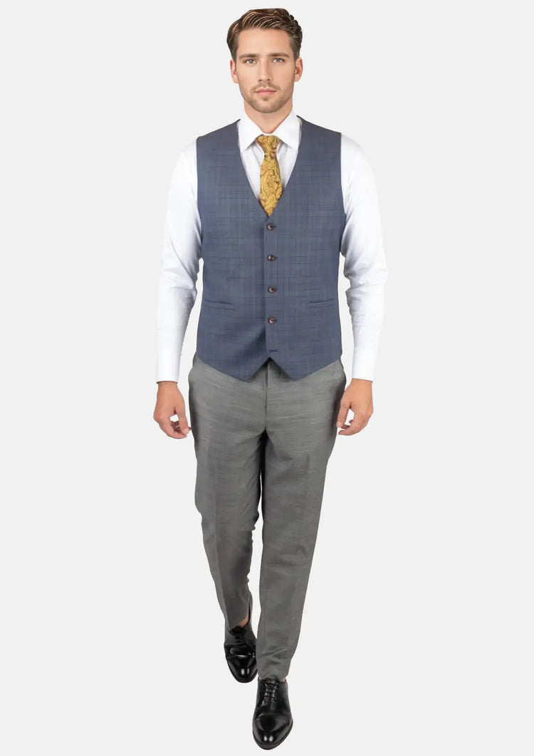 Twilight Blue Plaid Vest630
