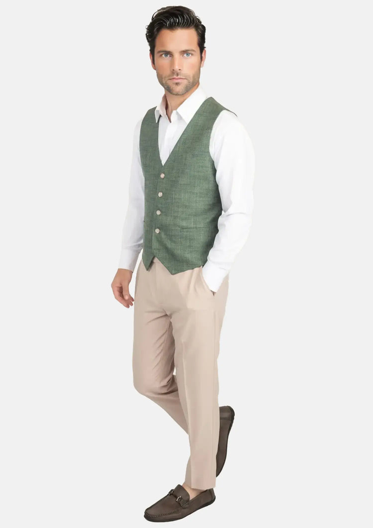 Aspen Green Hopsack Vest339