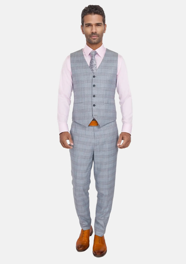 Polo Blue Glen Plaid Bamboo Vest712