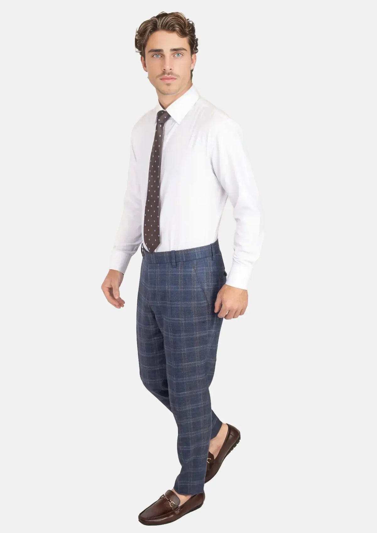 Deep Cobalt Blue Plaid Pants540