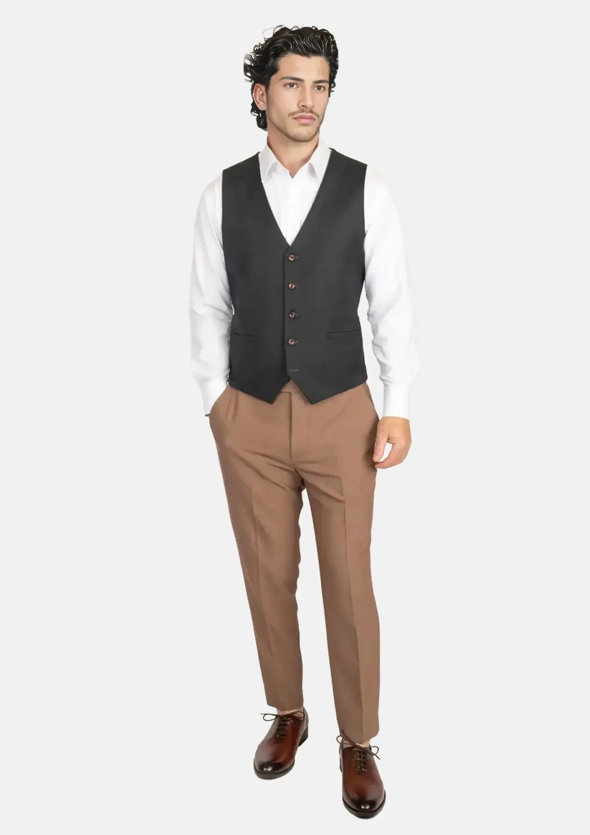 Dark Green Twill Vest401
