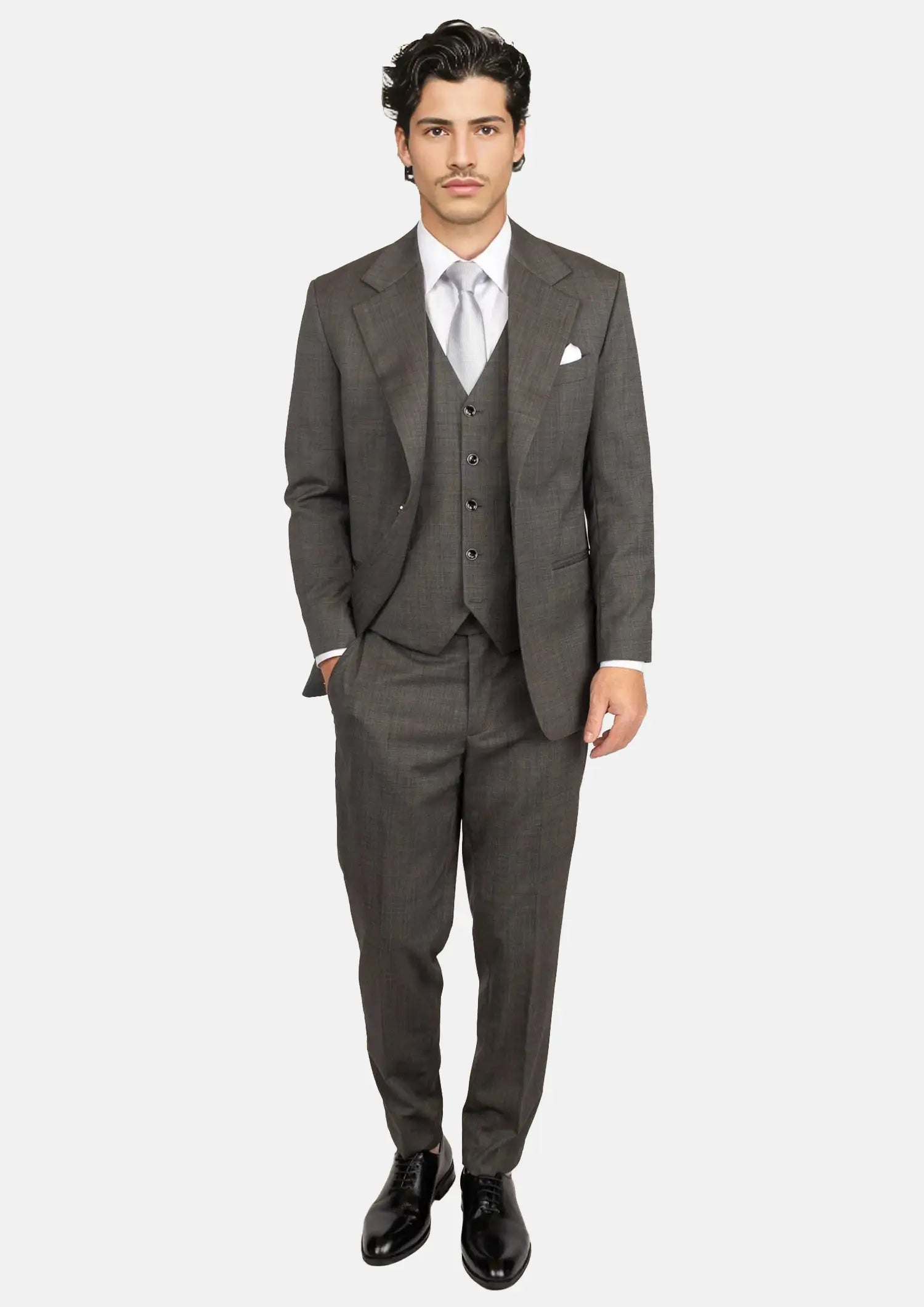 Ellis Carbon Grey Pindot Suit563