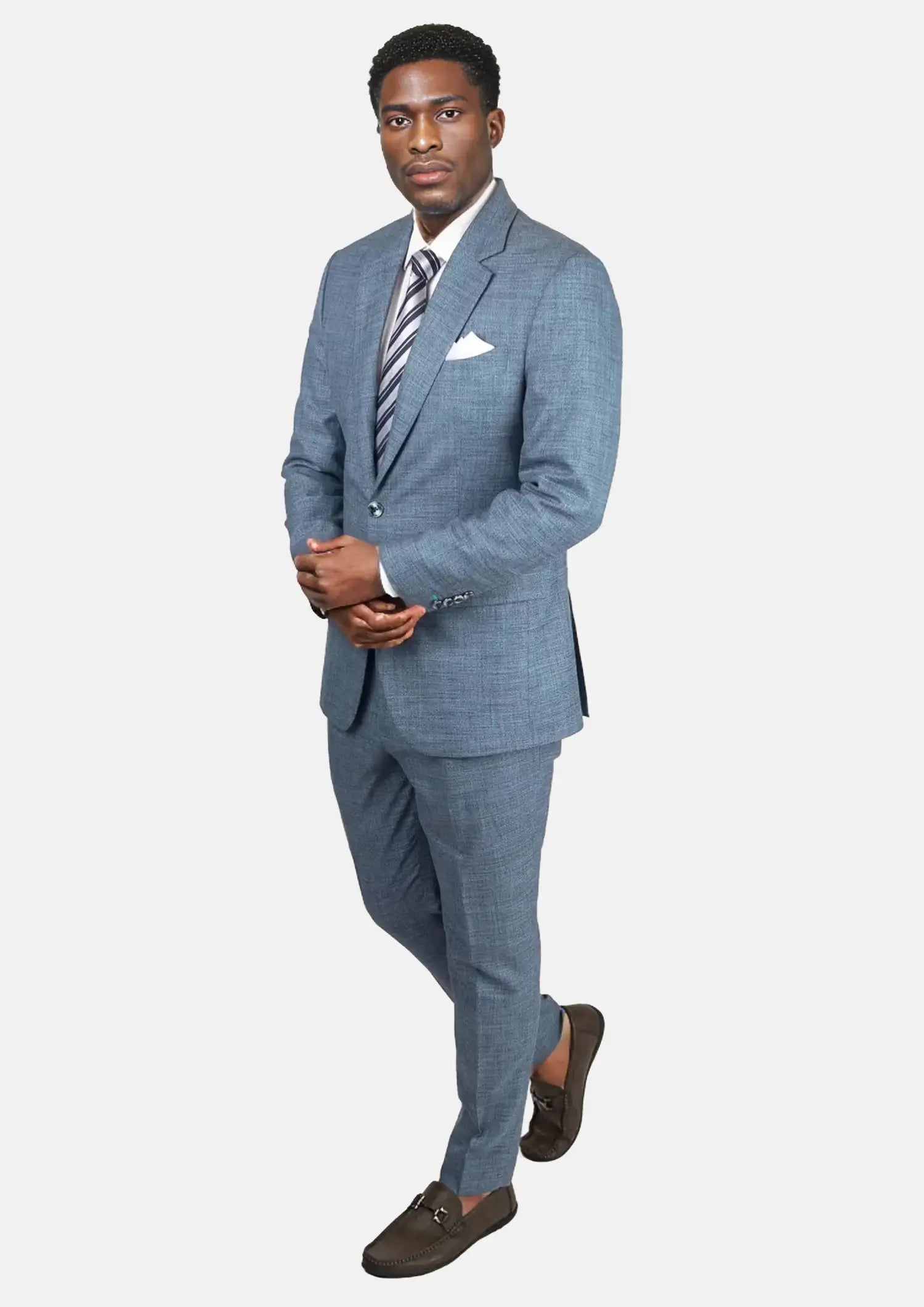 Astor Mid Blue Hopsack Suit0