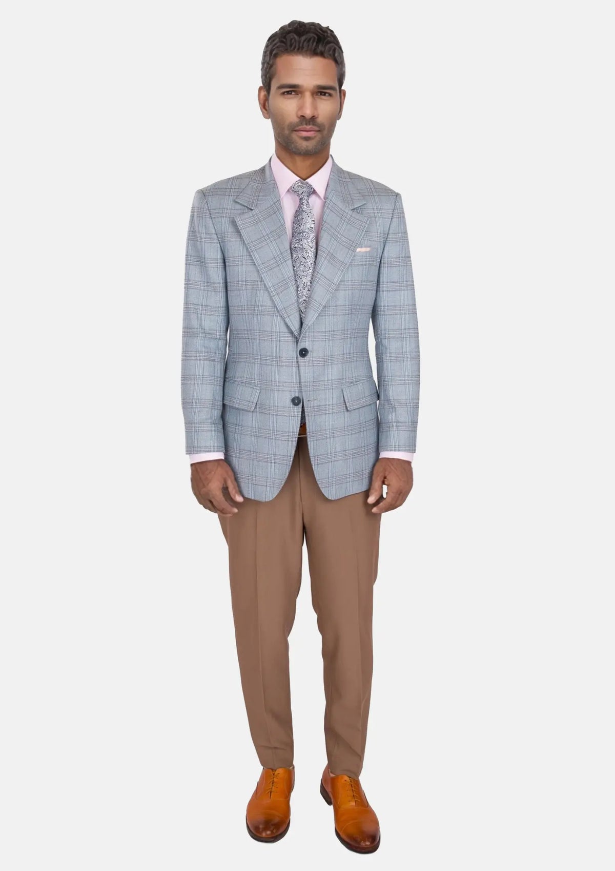 Polo Blue Glen Plaid Bamboo Jacket117