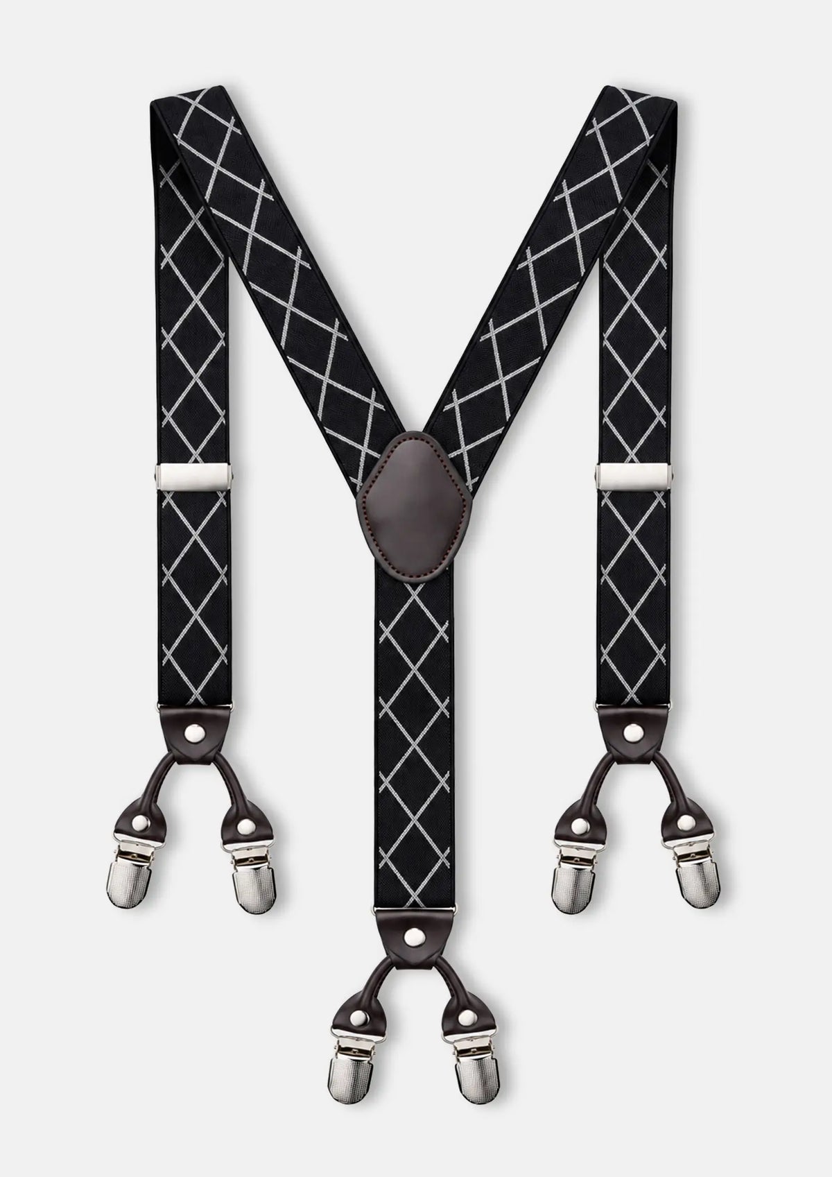 Black Diamond Grid Suspenders - full Y-back view with six clips36