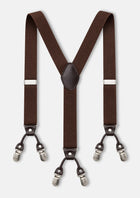 Chocolate Brown Suspenders - full Y-back view with six clips222