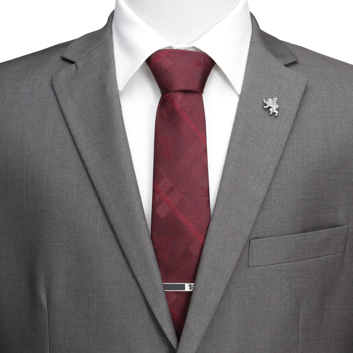 Game of Thrones Lannister Lion Red Plaid Silk Men's Tie638