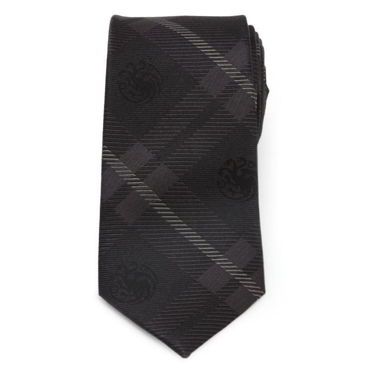Game of Thrones Targaryen Dragon Black Plaid Silk Men's Tie508