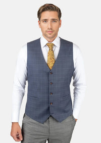 Twilight Blue Plaid Vest