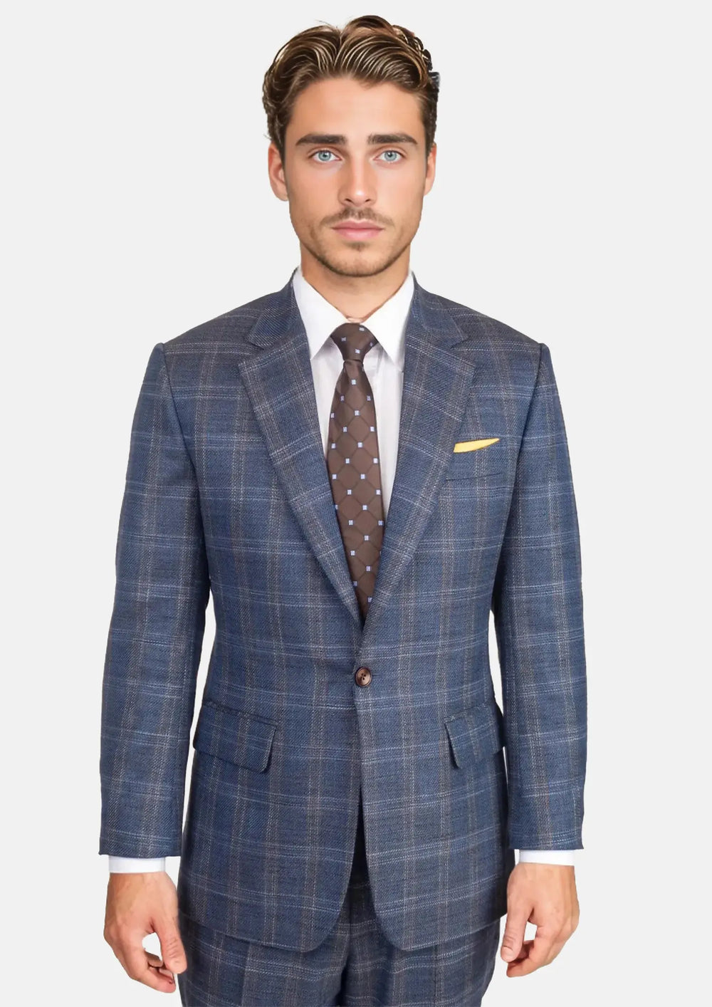 Deep Cobalt Blue Plaid Suit127