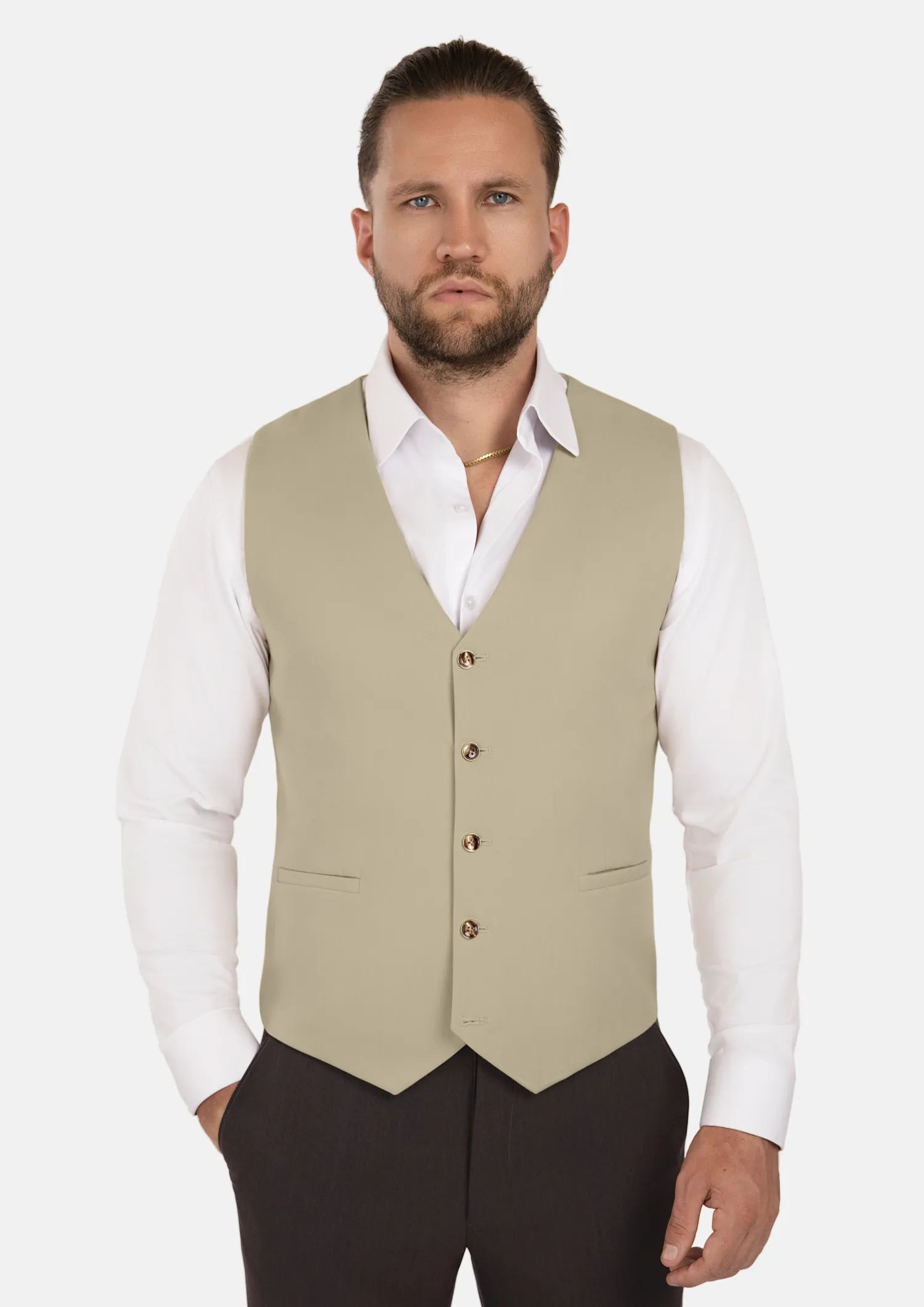 Dune Beige Cotton Vest