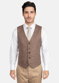 Tawny Brown Hopsack Vest