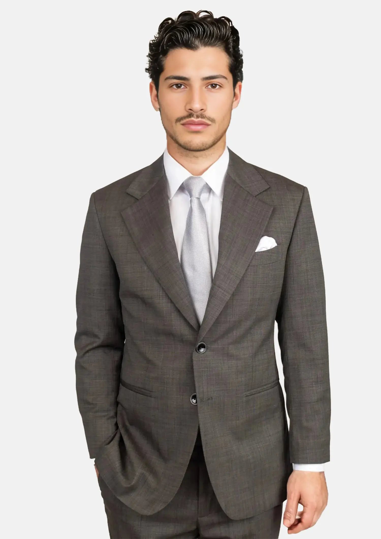 Ellis Carbon Grey Pindot Suit358