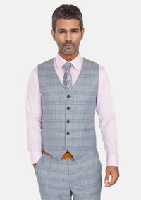 Polo Blue Glen Plaid Bamboo Vest
