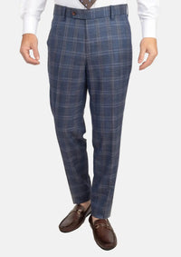 Deep Cobalt Blue Plaid Pants