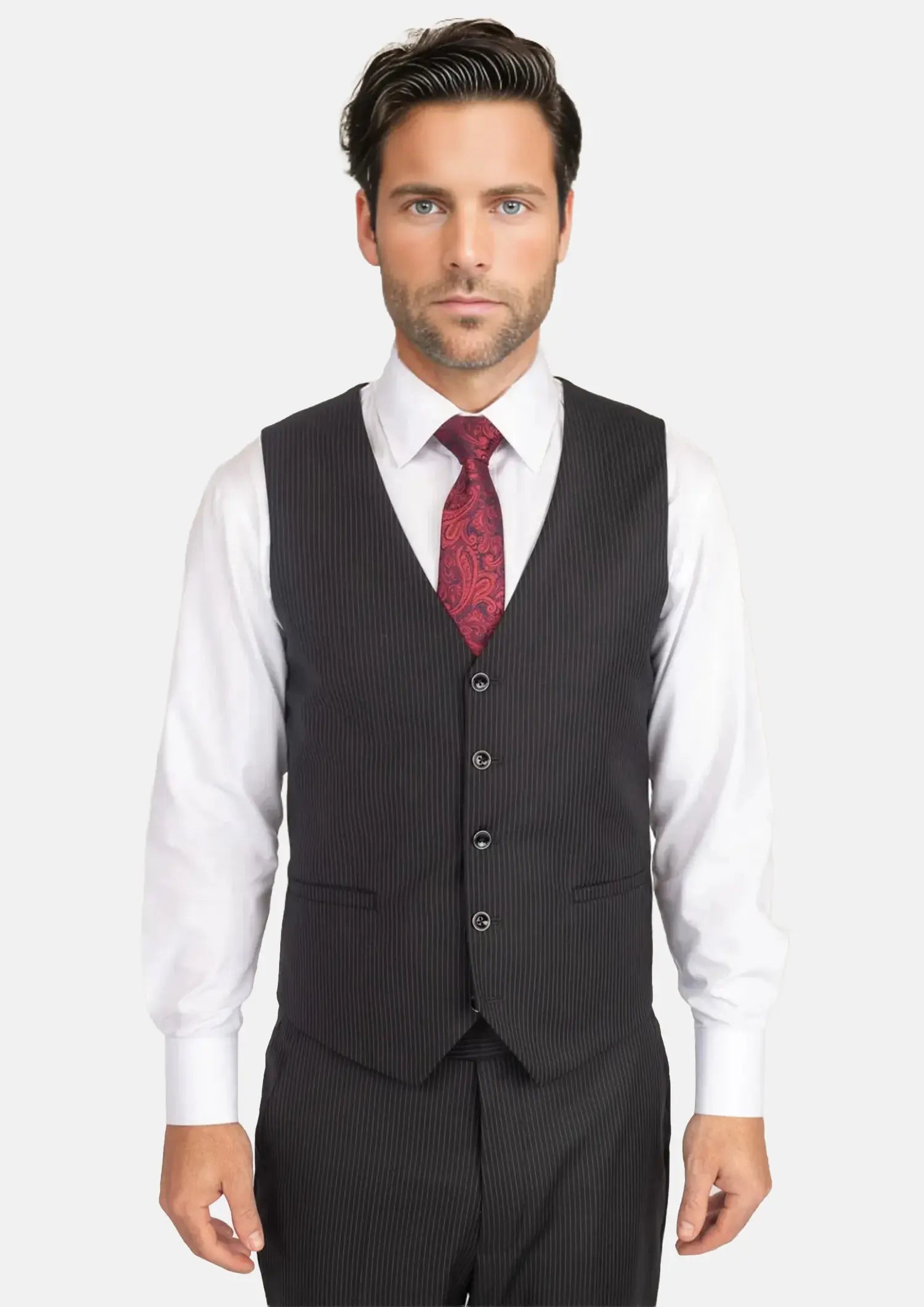 Black Pinstripe Vest638