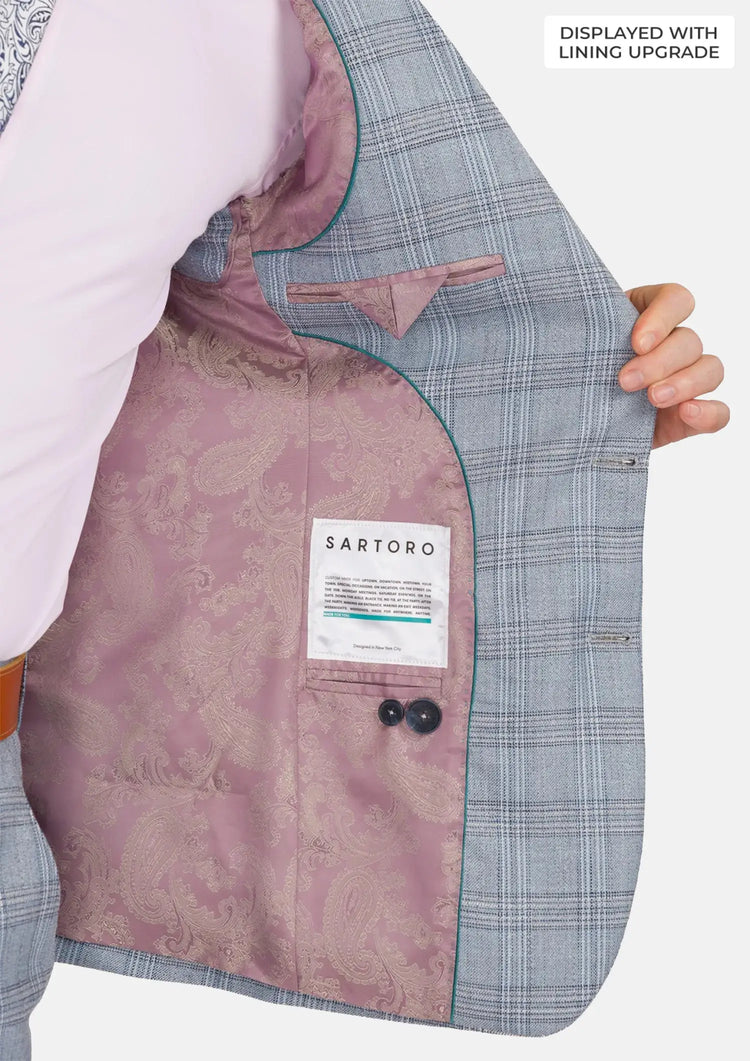 Polo Blue Glen Plaid Bamboo Suit611