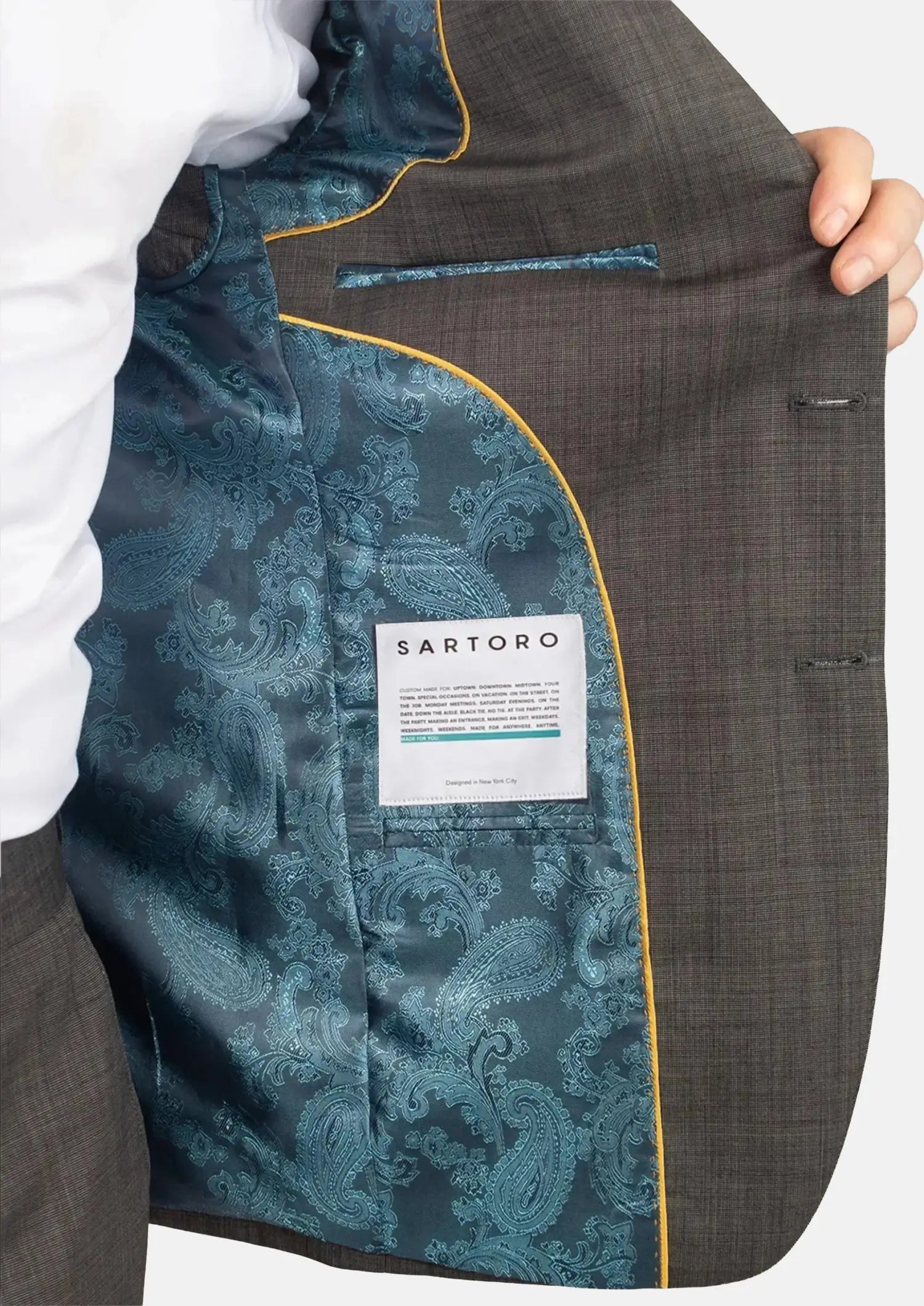 Ellis Carbon Grey Pindot Suit820