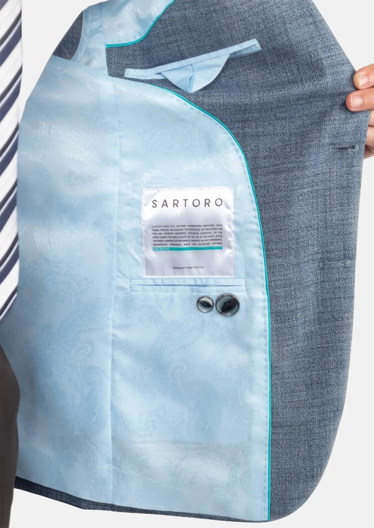 Astor Mid Blue Hopsack Jacket63
