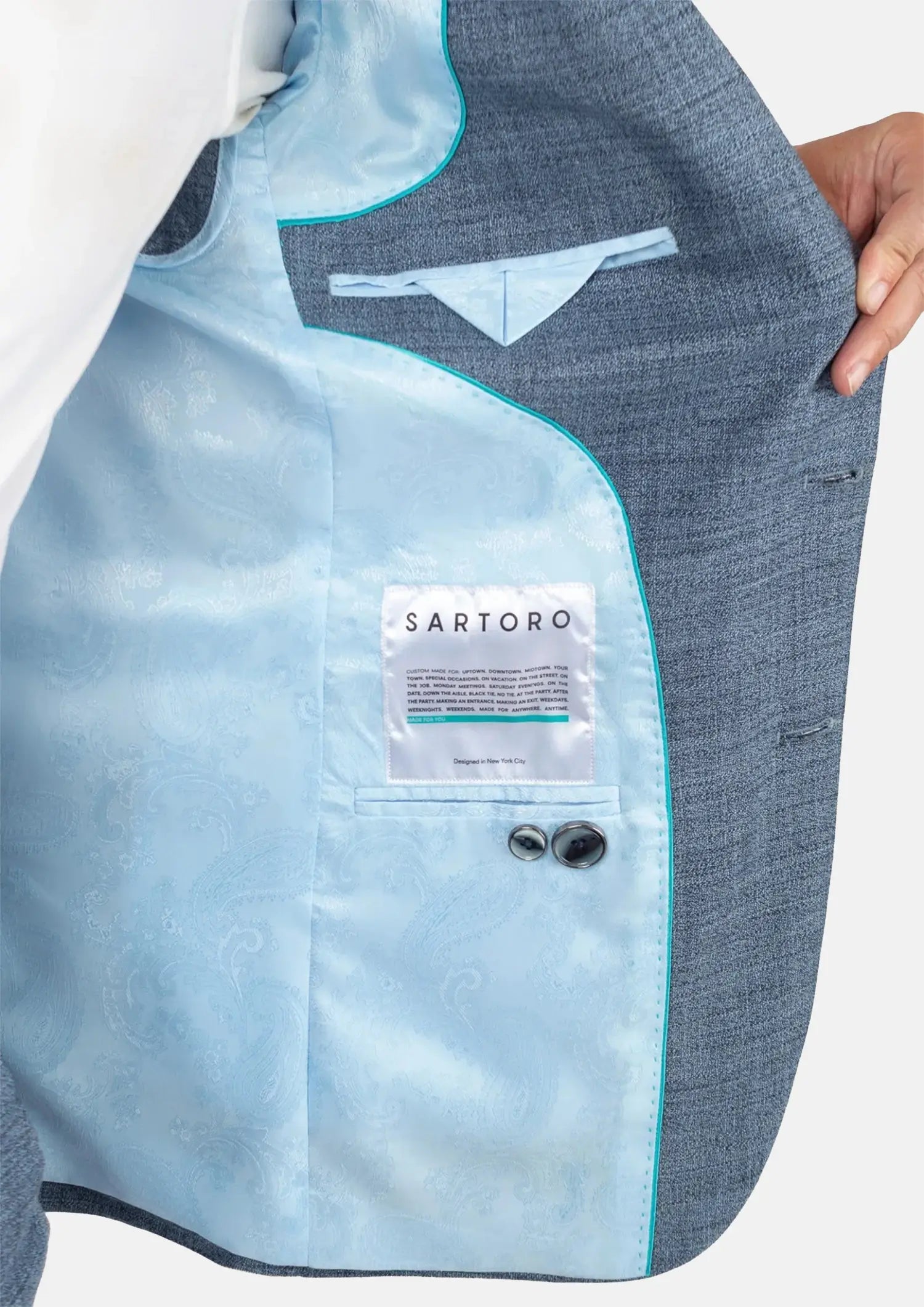 Astor Mid Blue Hopsack Suit497