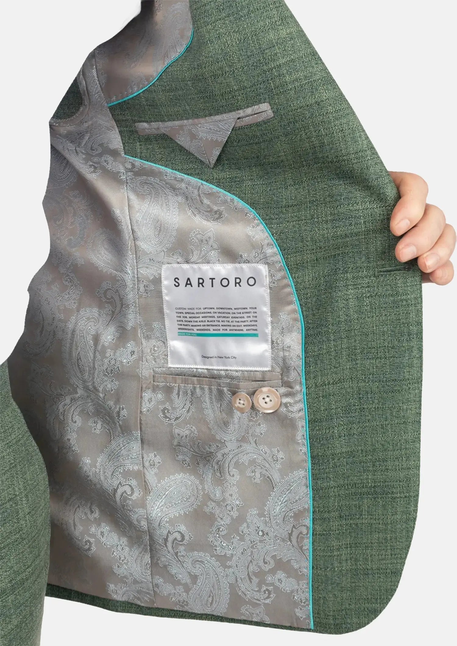 Aspen Green Hopsack Suit581