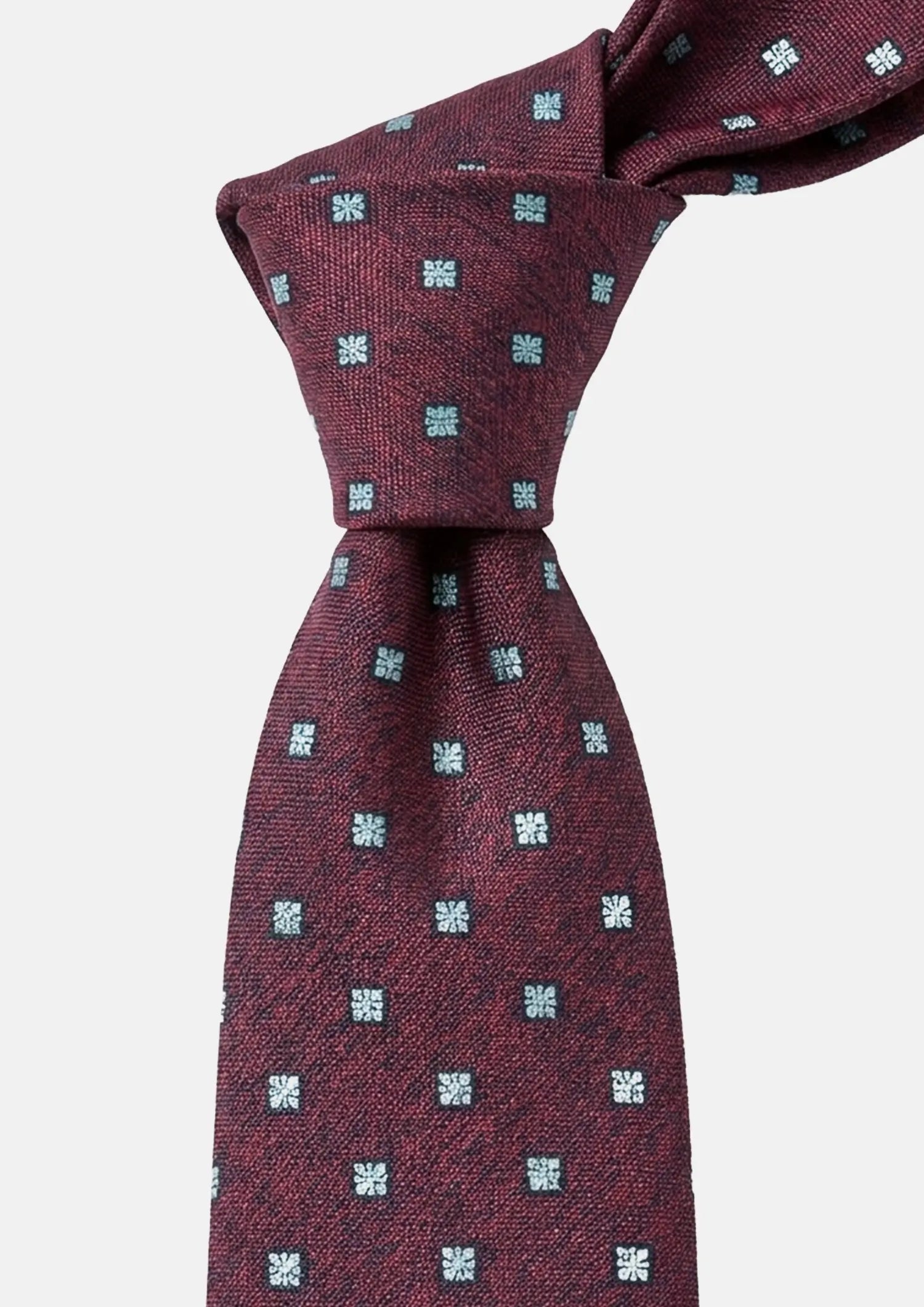 Wine Red Geometric Floral Tie24