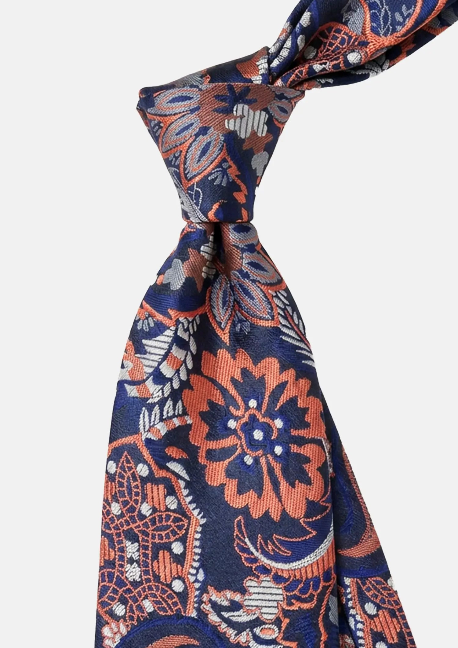 Navy &amp; Rust Floral Tie917