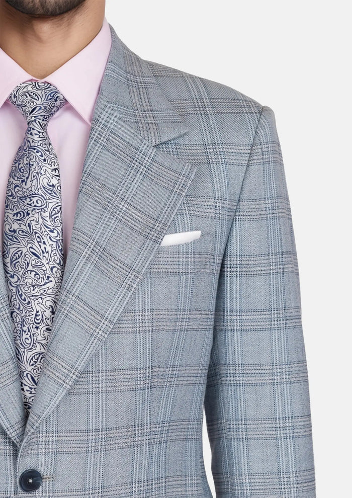 Polo Blue Glen Plaid Bamboo Suit945