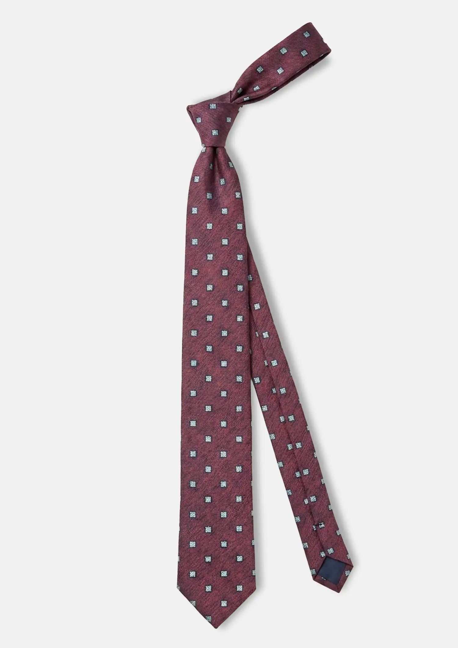 Wine Red Geometric Floral Tie983