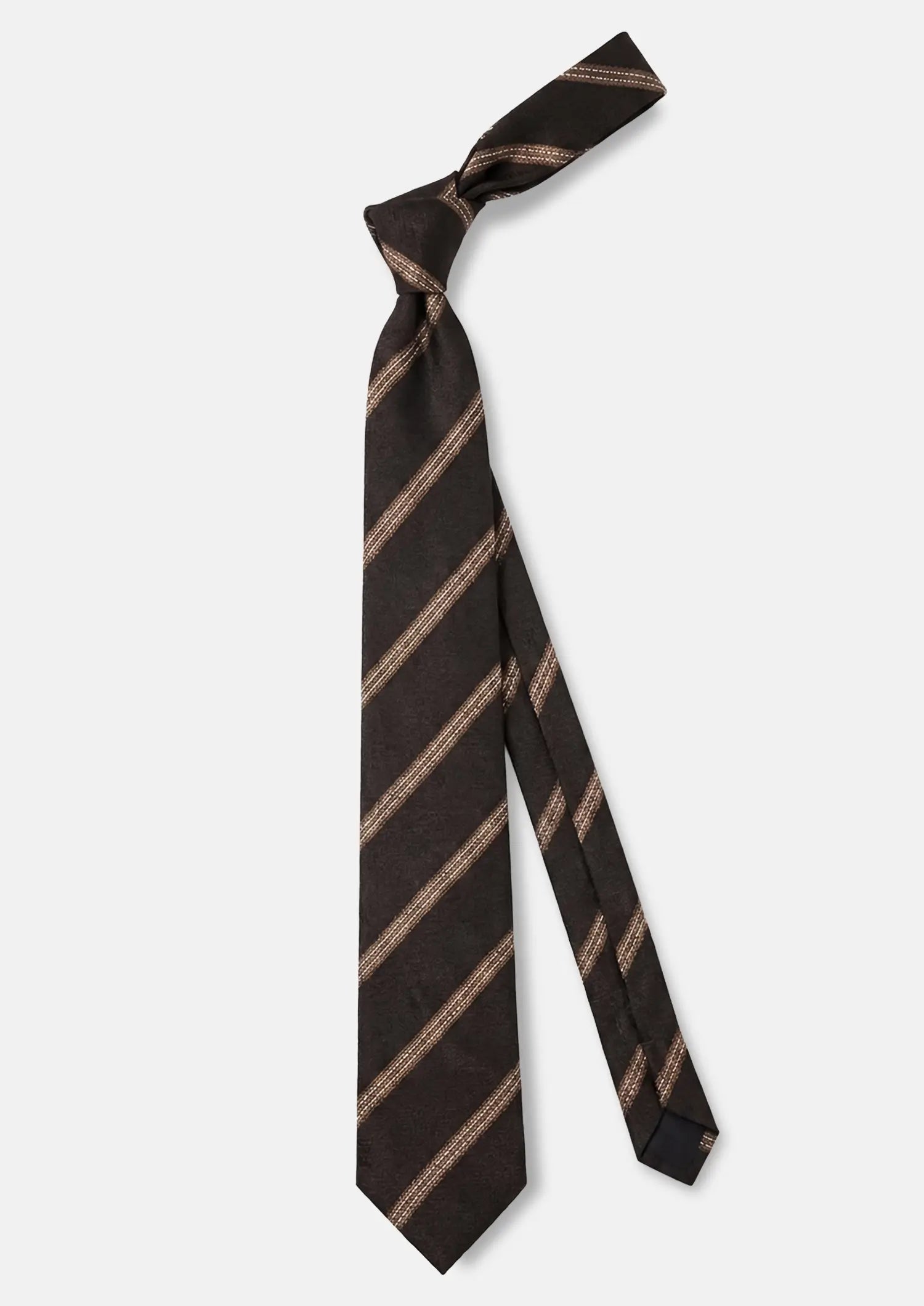 Chocolate Brown Gold Stripe Tie904