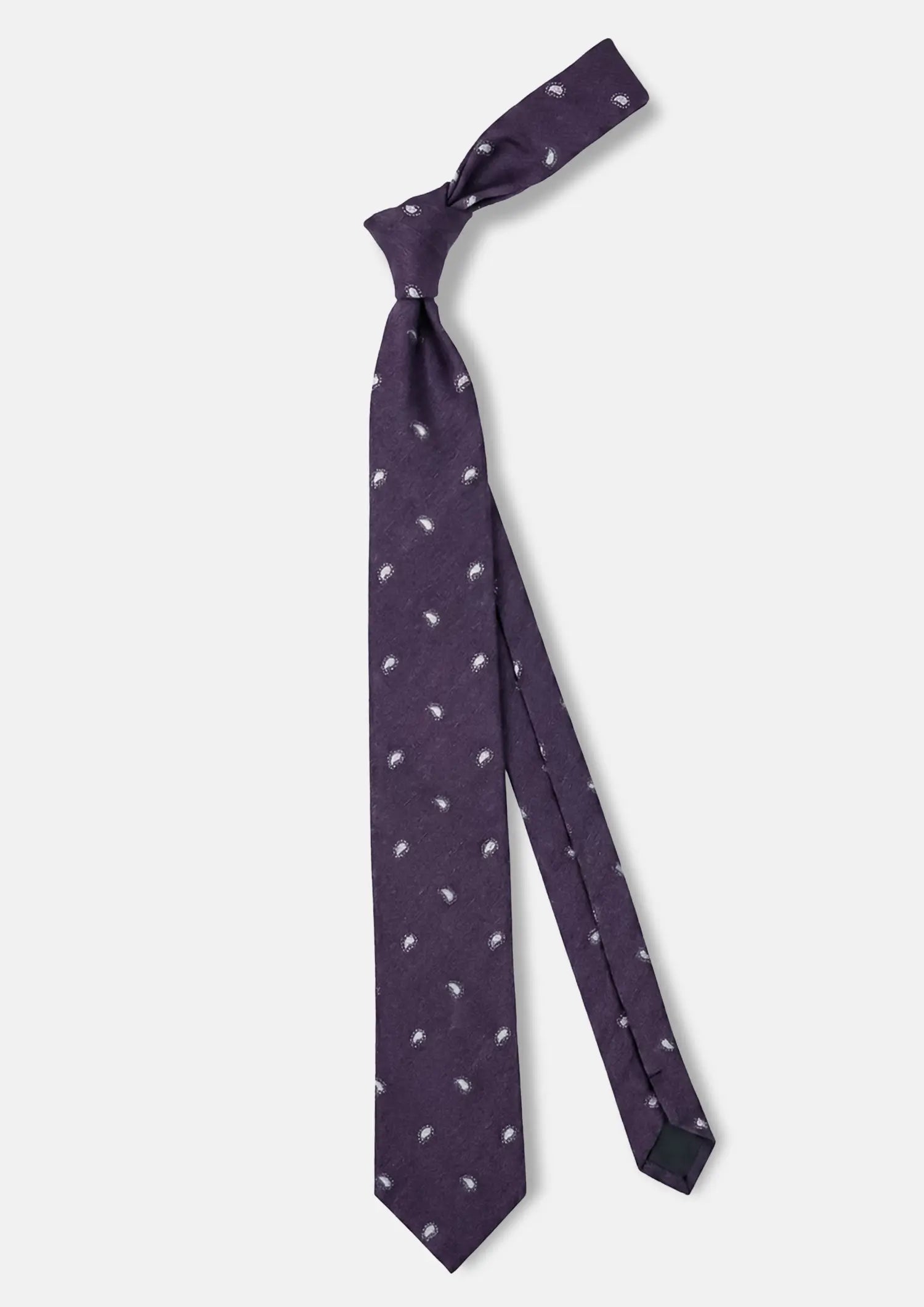 Aubergine Micro Paisley Tie999