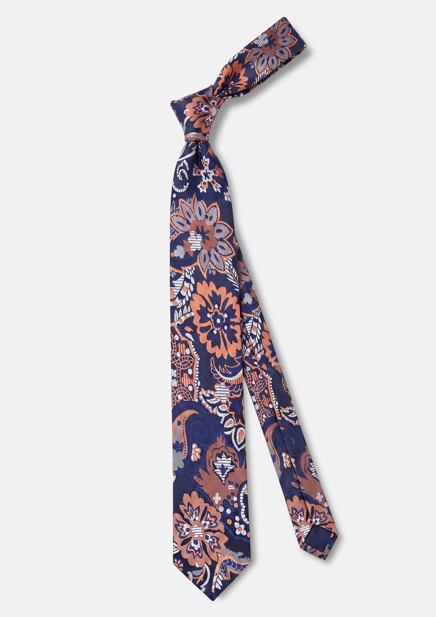 Navy & Rust Floral Tie776
