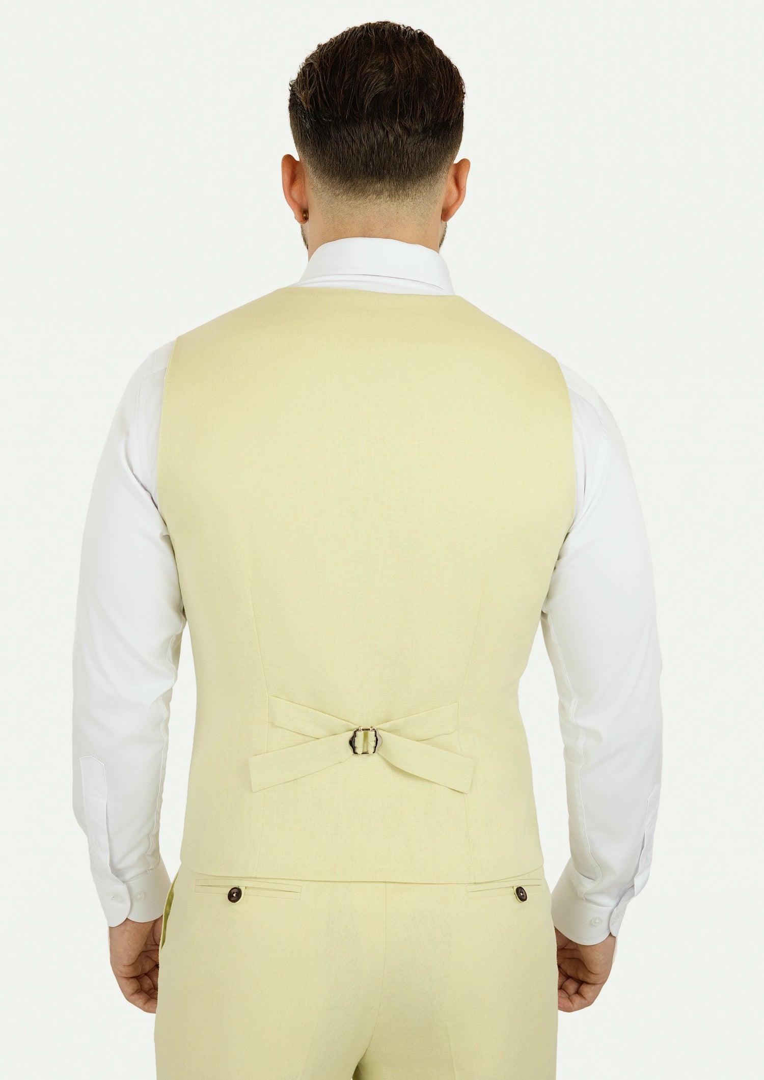 Olive Cream Linen Blend Vest590