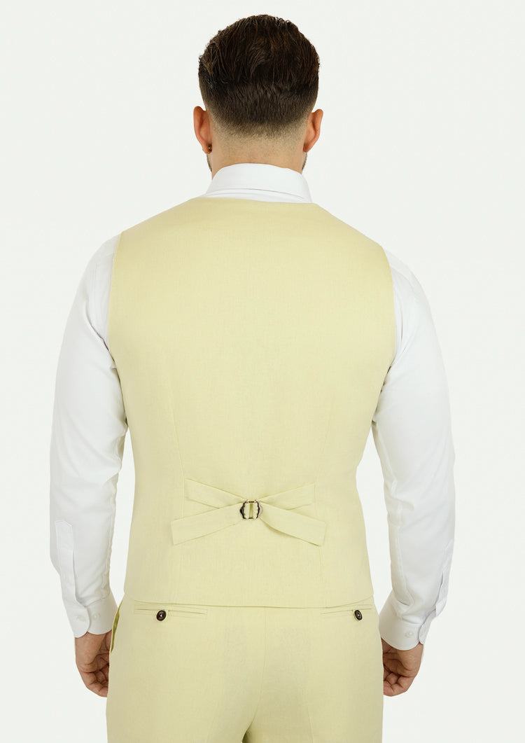 Olive Cream Linen Vest163