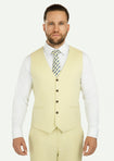 Olive Cream Linen Blend Vest