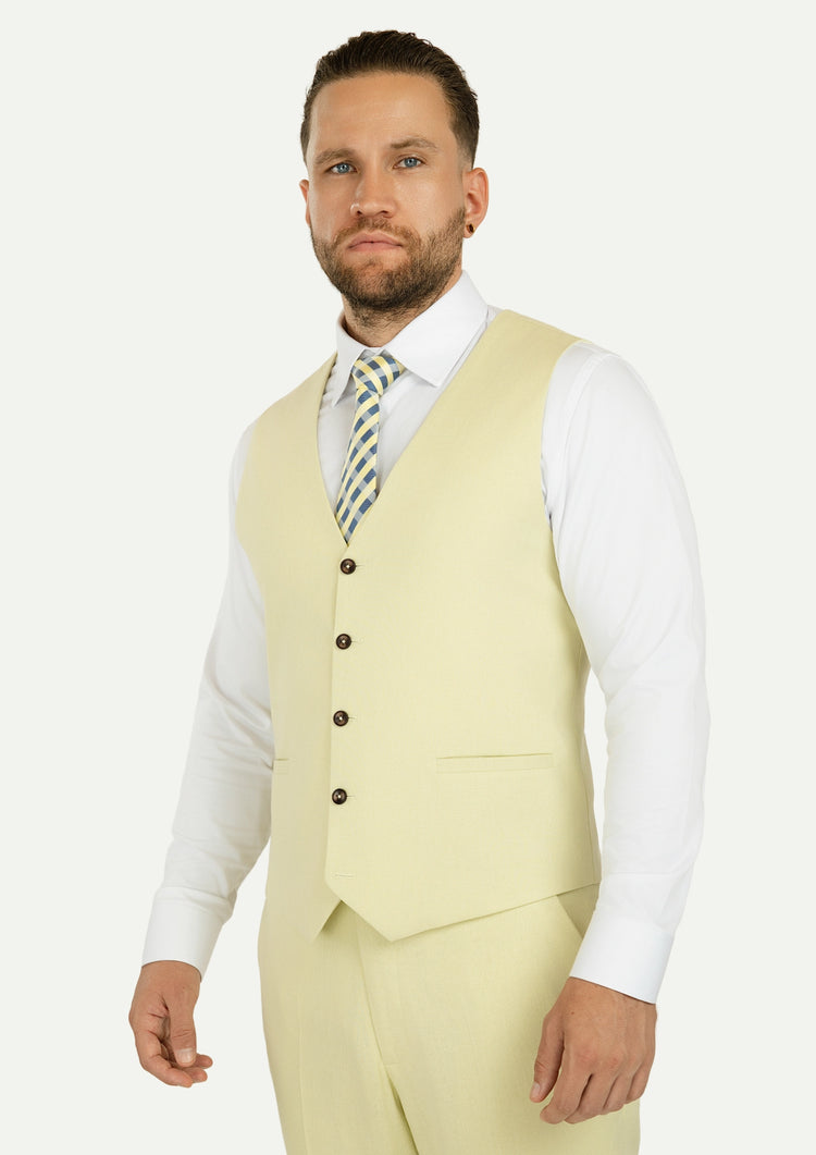 Olive Cream Linen Vest798